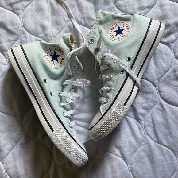 Converse Shoes - pastel blue high top converse